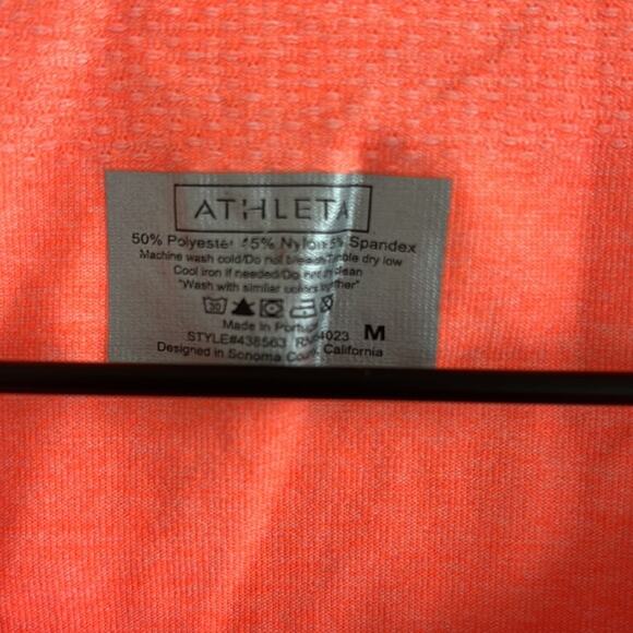 Athleta Fast Track Tee Orange Bright Running Athleisure Medium - Picture 3 of 6